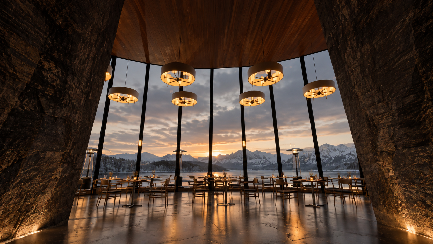 Alpine Lodge Dining at Twilight